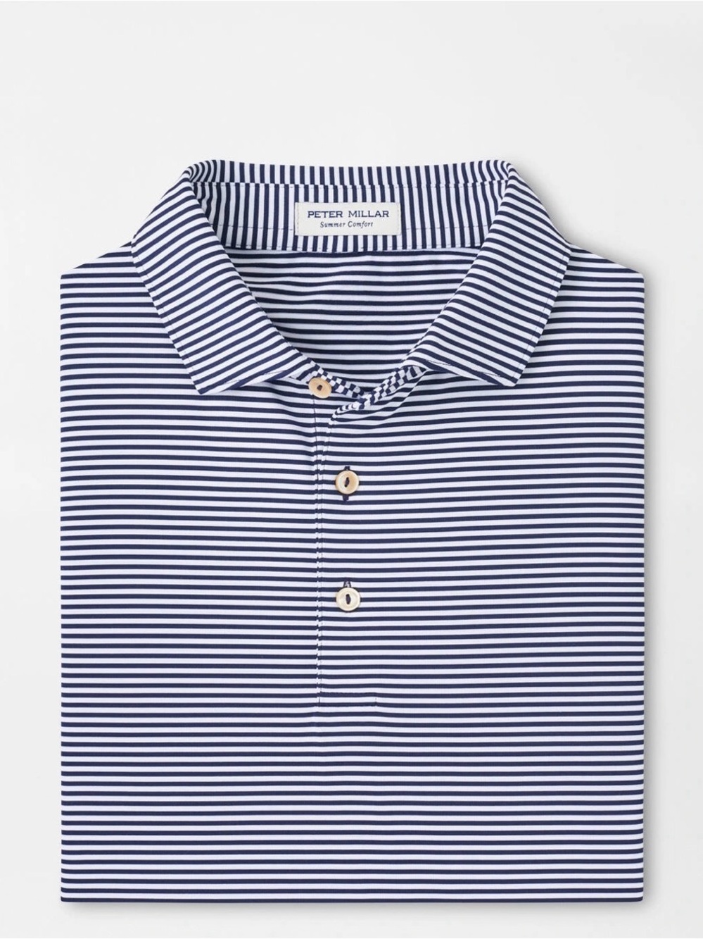 Peter Millar Navy and White Striped Polo / Peter Milar Golf Polo -Multiple Sizes - Picture 3 of 10